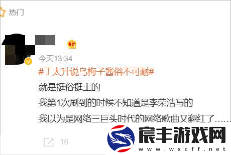 丁太升狠批乌梅子酱-手游玩家眼中的俗与雅