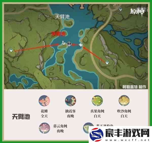 原神在须弥地区的位置和鱼类的分布