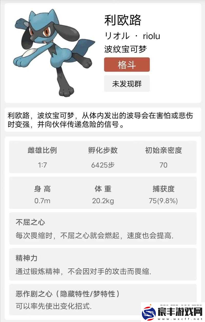 口袋妖怪Go路卡利欧精灵属性详解与精灵图鉴全面介绍