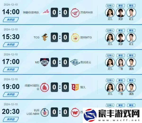 挑杯12.7-12.10解说主持名单-大家期待谁