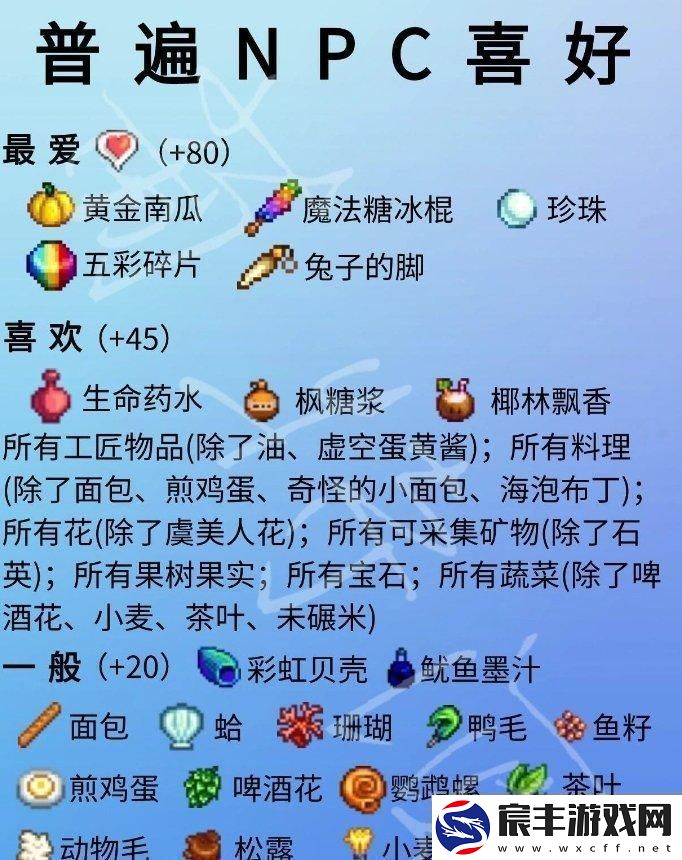 星露谷物语单身npc喜好详情