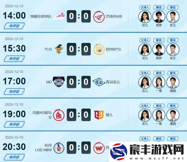 挑杯12.7-12.10解说主持名单-大家期待谁