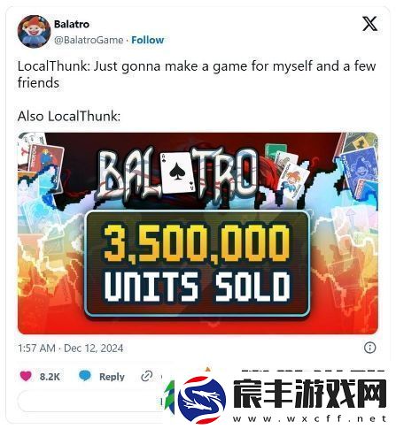 小丑牌全球所有平台销量达350万份